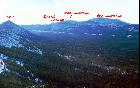 Фото 14. Вид с горы 1317 (хр. Кумардак) на Юрюзаньскую Долину, Ямантау, Угловой Машак и Колокольню.